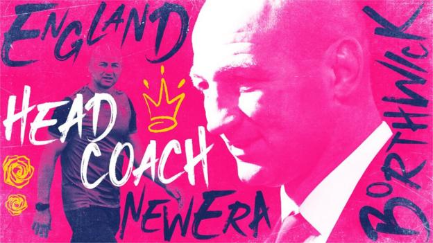 A graphic with pictures of Steve Borthwick and the words: England, head coach, new era Borthwick