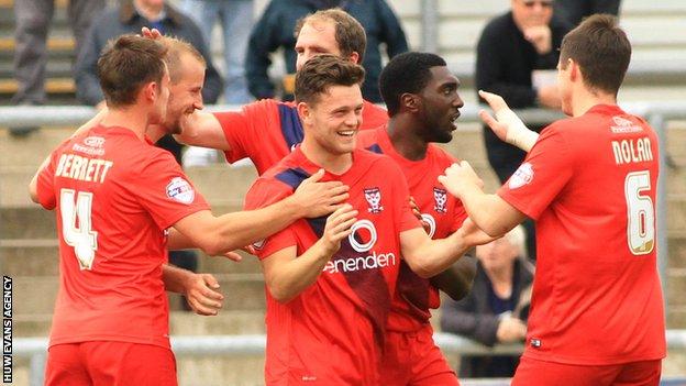 York celebrate Reece Thompson's goal