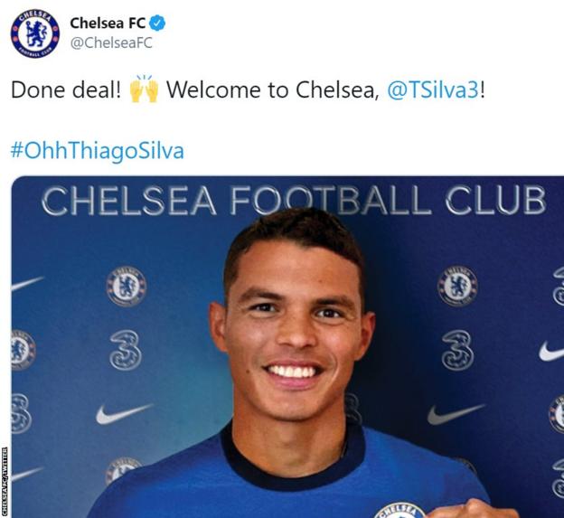 Thiago Silva Chelsea Sign Brazil Defender On One Year Deal Bbc Sport