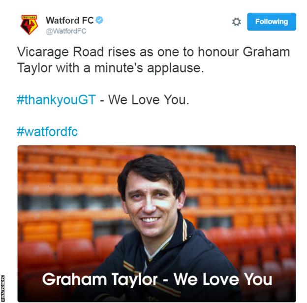 Graham Taylor tribute at Watford