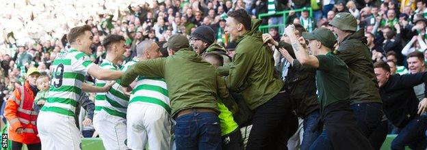Celtic fans celebrate