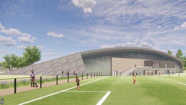 Design showing the indoor training ground, part of the plans