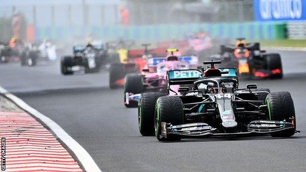 Lewis Hamilton leads the Hungarian Grand Prix
