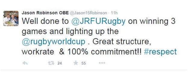 Jason Robinson tweet
