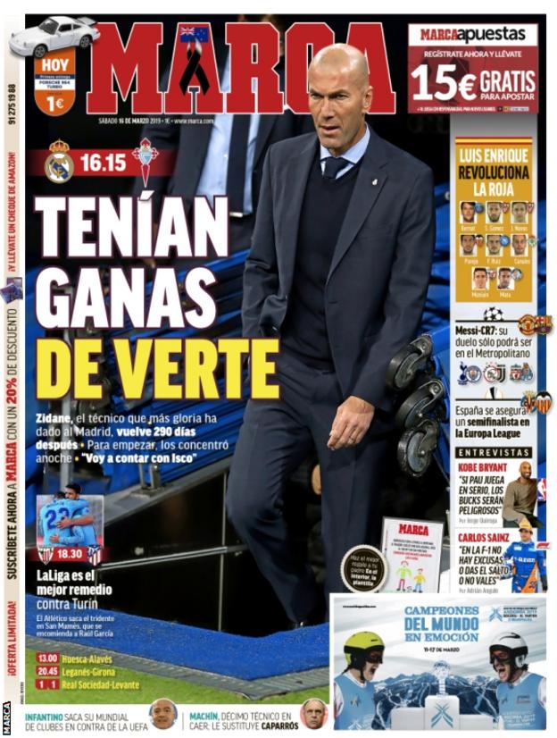 Front page of Marca newspaper
