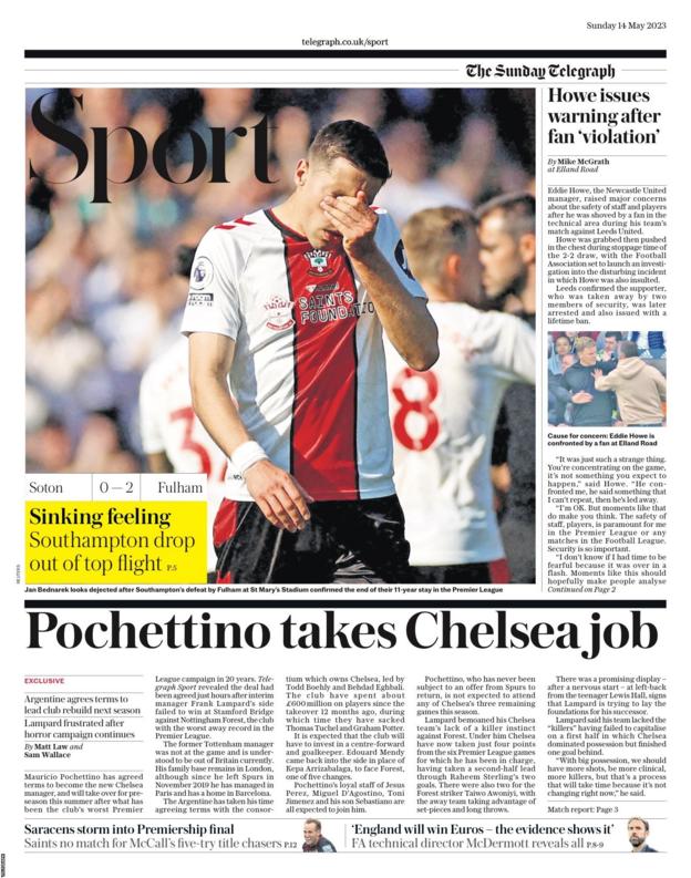 Sunday's sports pages - BBC Sport