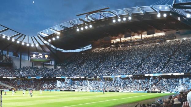An illustration of the proposed North Stand development at Etihad Stadium