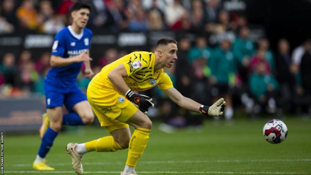 Goalkeeper Steven Benda has played 27 league games for Swansea since joining in 2017