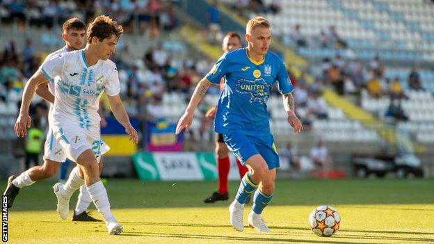 Ukraine have a shot in their friendly against HJK Rijeka in Croatia