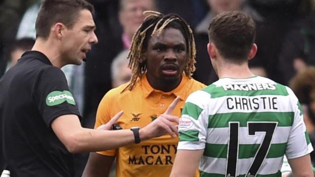 Livingston’s Menga faces two-game ban for headbutt on Celtic’s Christie