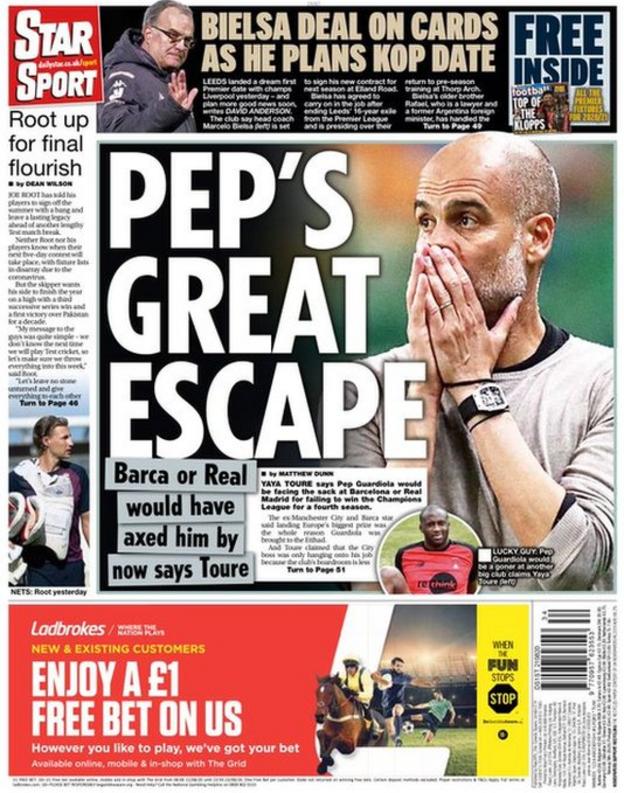 Friday's papers - BBC Sport