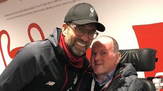 Sean Cox: Injured Liverpool fan makes first visit to Anfield since attack