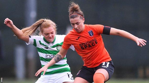 Nicola Docherty (right) in action for Glasgow City