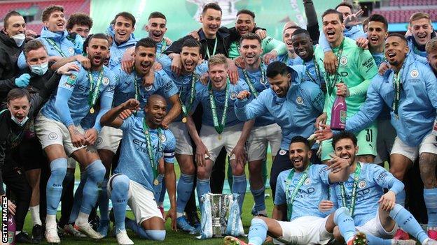 Manchester City with the EFL Cup
