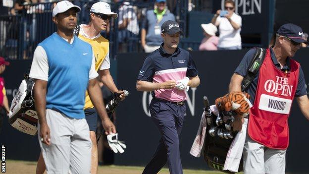 Russell Knox played in the same group as Tiger Woods on Thursday and Friday at Carnoustie
