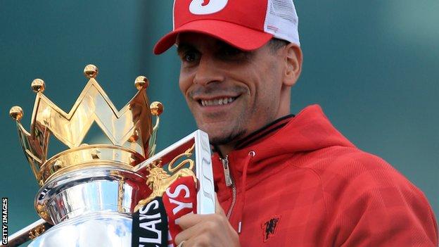 Rio Ferdinand with the Premier League trophy