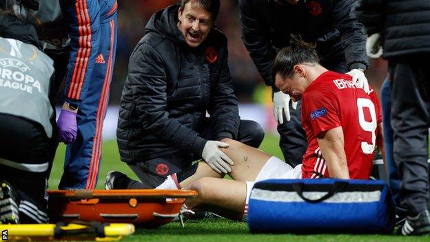 Zlatan Ibrahimovic receives treatment