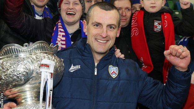Kearney led Coleraine to their first League Cup since 1987 with victory over Crusaders