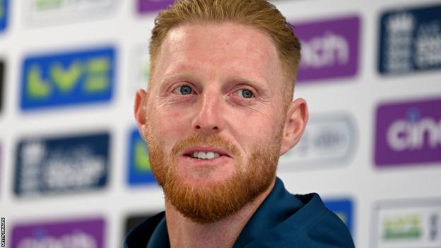 England Test skipper  Ben Stokes speaking astatine  a quality    conference