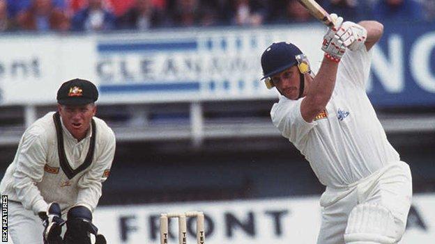 Robin Smith during his 167 not out for England v Australia at Edgbaston in 1993