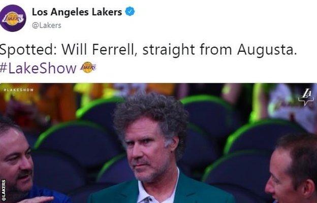 Hollywood star Will Ferrell was courtside for the Lakers' defeat against Houston