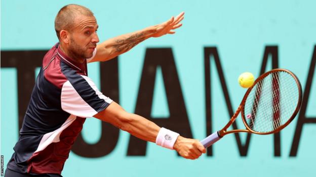 Dan Evans playing at Madrid Open