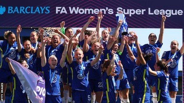 Chelsea celebrate WSL title win