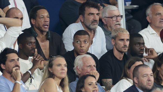 Kylian Mbappe in attendance at the Stade de France