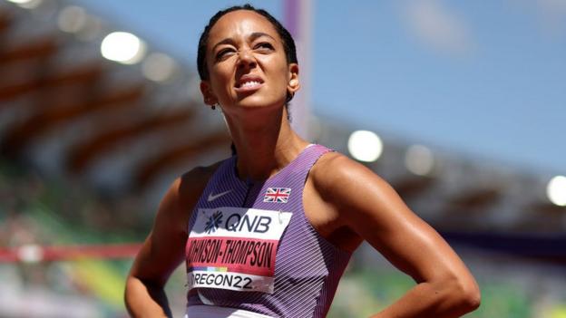 Katarina Johnson-Thompson in action at the 2022 World Championships