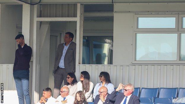 Hartlepool chairman Raj Singh looks on from the stands