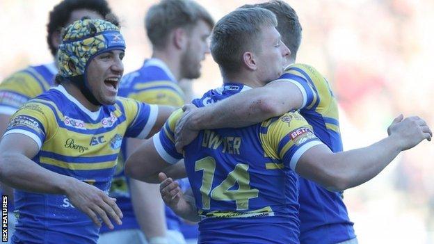Leeds hooker Brad Dwyer came off the bench to score the Rhinos' only try - his first for the club