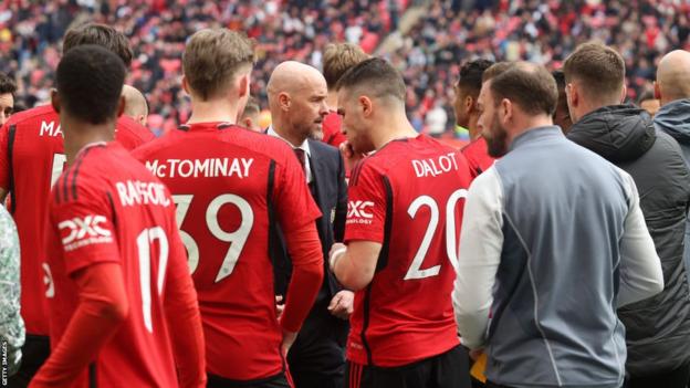 Manchester United manager Erik ten Hag talks about his team before the penalty shootout