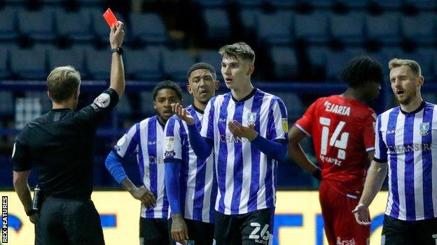 Liam Shaw's red card for Sheffield Wednesday was the first of his senior career