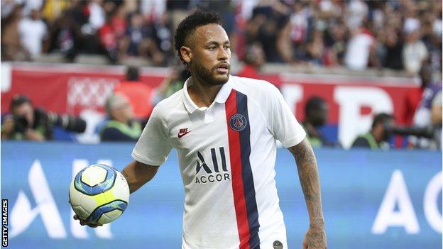 Neymar playing for Paris Saint-Germain