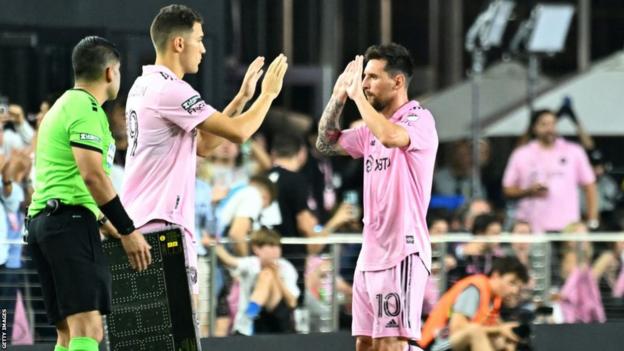 Lionel Messi is substituted off in the 78th minute during Inter Miami's 4-0 win over Atlanta United