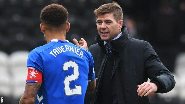 James Tavernier and Steven Gerrard