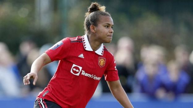 Nikita Parris celebrates scoring against Everton