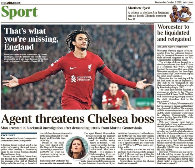 Wednesday's back pages BBC Sport