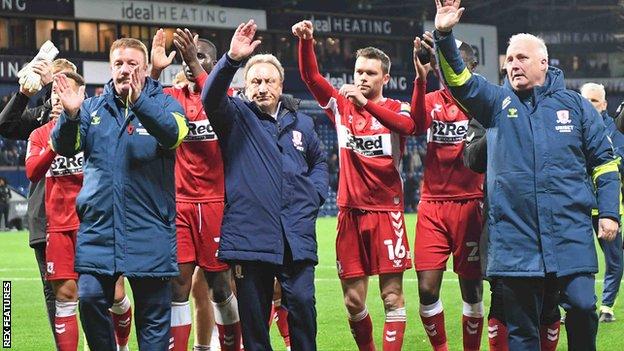 Neil Warnock (centre) and coaches Ronnie Jepson (left) and Kevin Blackwell bid farewell