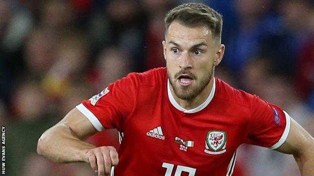 Aaron Ramsey in action for Wales