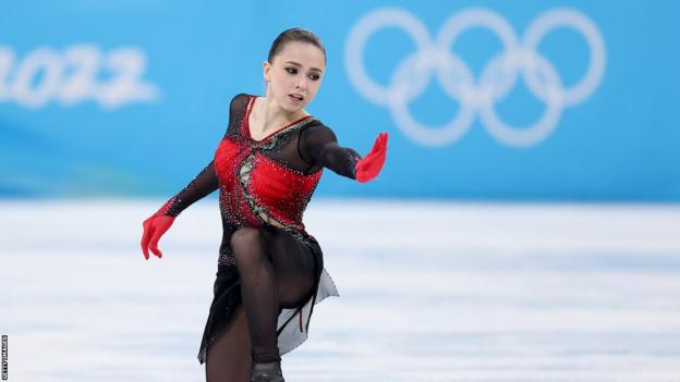 Kamila Valieva competing at Winter Olympics 2022