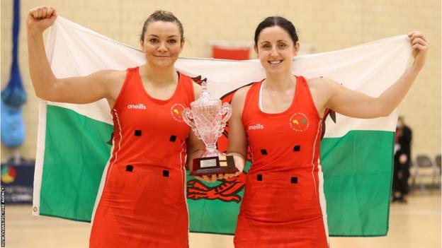 Nia Jones (left) co-captained Welsh Feathers alongside Suzy Drane before Drane's international retirement in December 2022