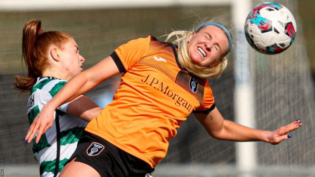 Celtic's Colette Cavanagh and Glasgow City's Carlee Giammona