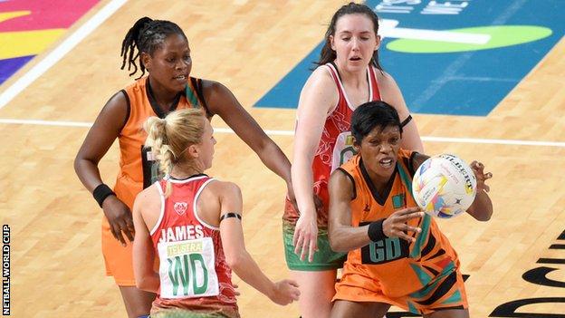 Strong Wales defence from the likes of Nichola James helped keep Zambia at bay