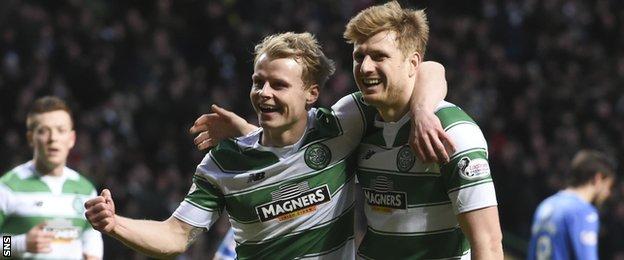 Celtic players Gary Mackay-Steven and Stuart Armstrong