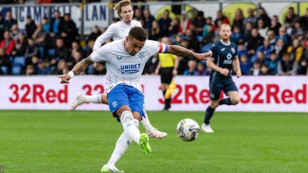 James Tavernier scores for Rangers against Ross County