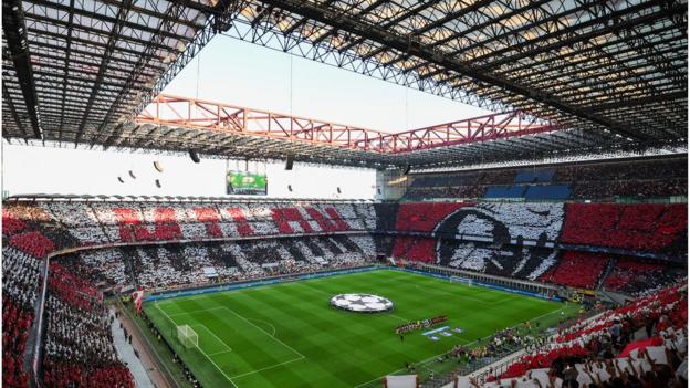 A packed San Siro shortly before AC Milan's game against Newcastle in the Champions League earlier this month