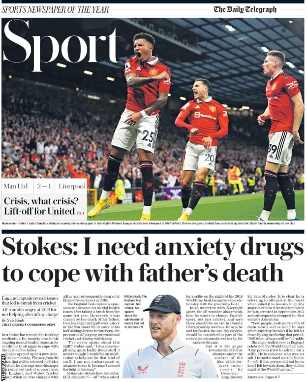 Tuesday's sports pages BBC Sport