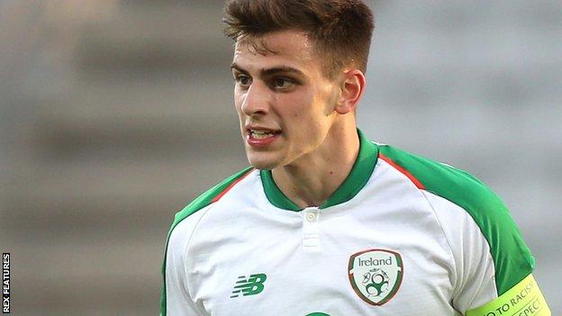 Jayson Molumby playing for the Republic of Ireland