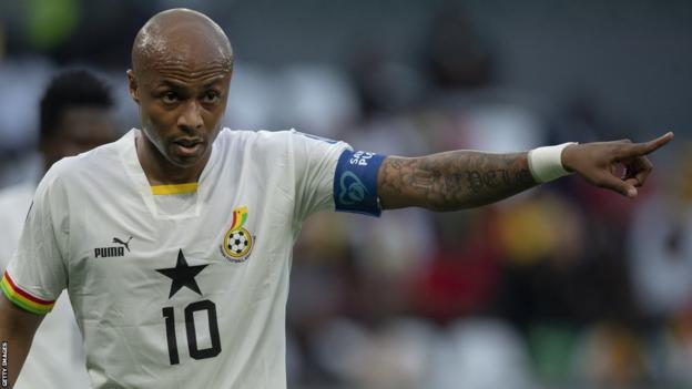 Andre Ayew playing for Ghana